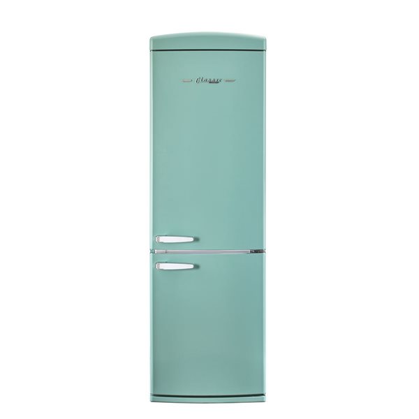 Réfrigérateur à congélateur encastré 24 po 12 pi³ turquoise Unique Appliances classique rétro, ENERGY STAR(MD)