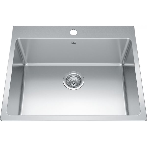 Franke Kindred Brookmore 25.1 x 20.9-in Drop in Single Bowl 1-Hole Stainless Steel Kitchen Sink