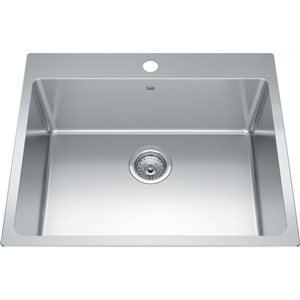 Franke Kindred Brookmore 25.1 x 20.9-in Drop in Single Bowl 1-Hole Stainless Steel Kitchen Sink