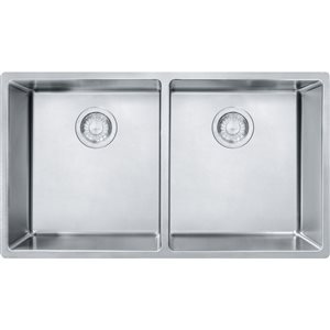 Franke Kindred Cube Undermount 31.5 x 17.75-in Stainless Steel Double Equal Bowl Kitchen Sink