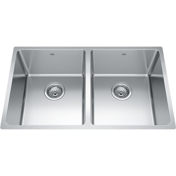 Franke Kindred Brookmore 2-Bowl Drop-In Undermount Kitchen Sink - Stainless Steel