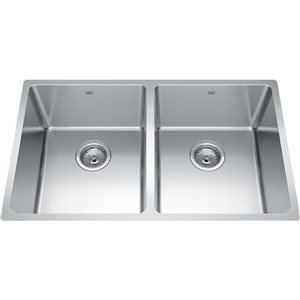 Franke Kindred Brookmore 2-Bowl Drop-In Undermount Kitchen Sink - Stainless Steel