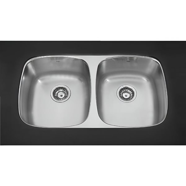 Franke Kindred Reginox 2-Bowl Undermount Kitchen Sink - Stainless Steel