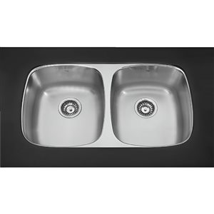 Franke Kindred Reginox 2-Bowl Undermount Kitchen Sink - Stainless Steel