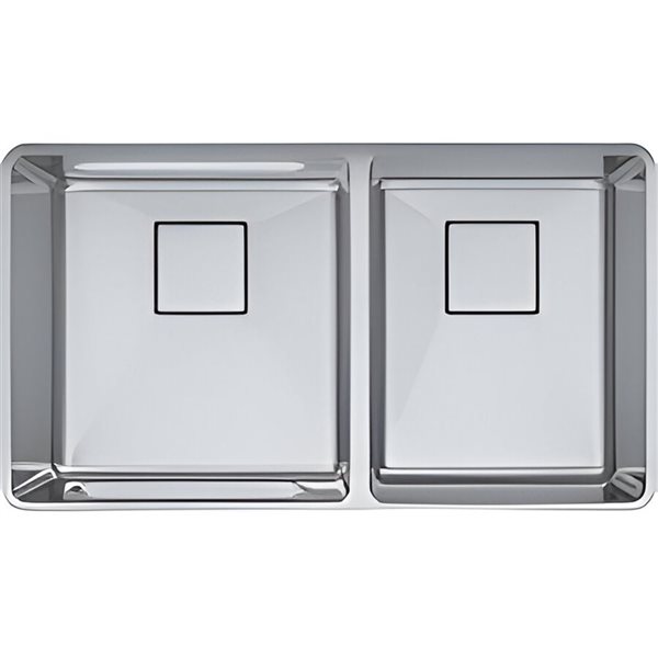 Franke Kindred Pescara 32 x 18-in 18-Gauge Stainless Steel Undermount Double Bowl Kitchen Sink