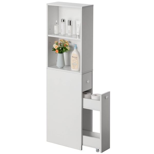 Basicwise Narrow and Slim Design Bathroom Storage Cabinet