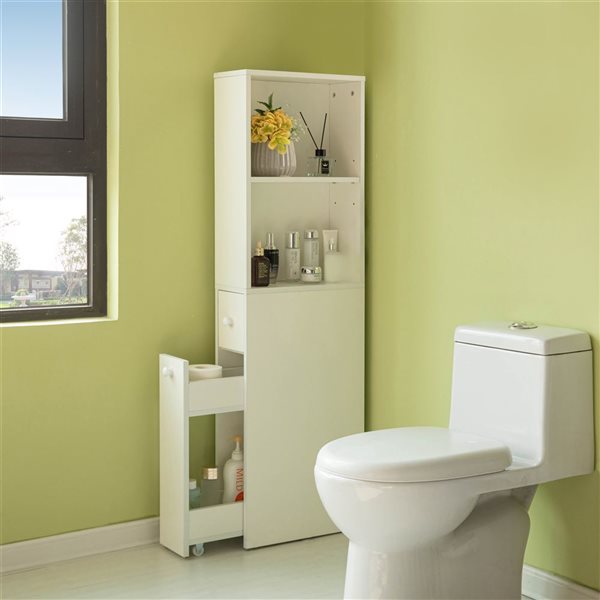 Basicwise Narrow and Slim Design Bathroom Storage Cabinet