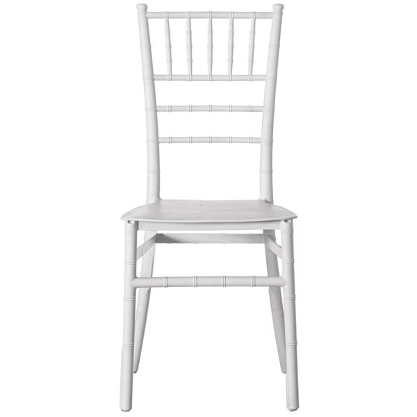 Fabulaxe Chiavari Modern White Stackable Dining and Party Chairs - Set of 4