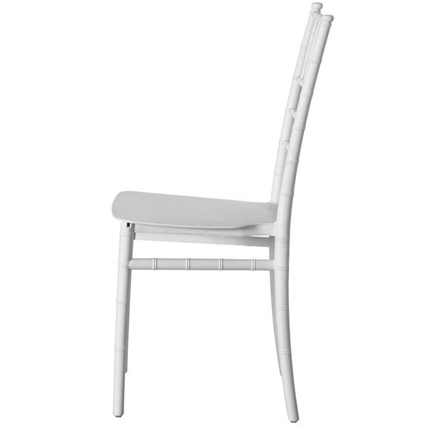 Fabulaxe Chiavari Modern White Stackable Dining and Party Chairs - Set of 4