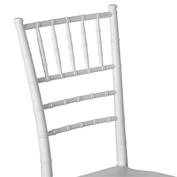 Fabulaxe Chiavari Modern White Stackable Dining and Party Chairs - Set of 4