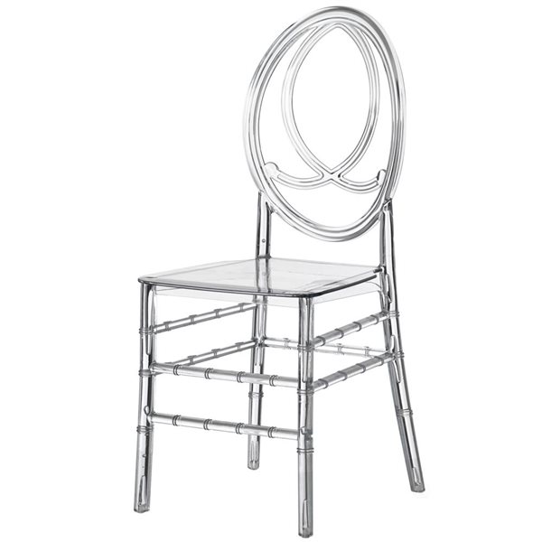 Fabulaxe Phoenix Modern Stackable Transparent Acrylic Party Dining Chair - Single