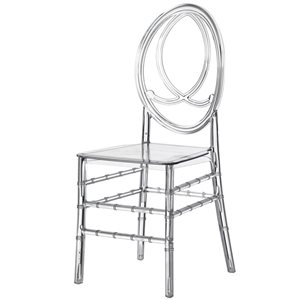 Fabulaxe Phoenix Modern Stackable Transparent Acrylic Party Dining Chair - Single