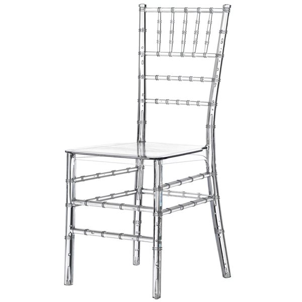 Fabulaxe Chiavari Modern Acrylic Stackable Dining Clear Party Chair - Single