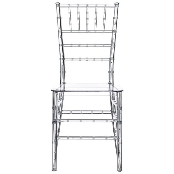 Fabulaxe Chiavari Modern Acrylic Stackable Dining Clear Party Chair - Single