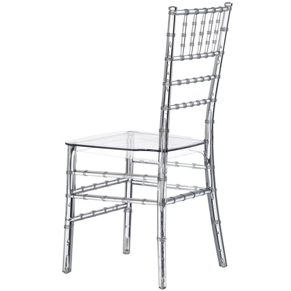 Fabulaxe Chiavari Modern Acrylic Stackable Dining Clear Party Chair - Single