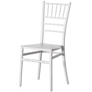 Fabulaxe Chiavari Modern White Stackable Dining and Party Chair - Single