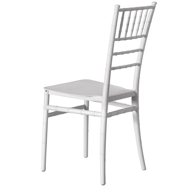 Fabulaxe Chiavari Modern White Stackable Dining and Party Chair - Single