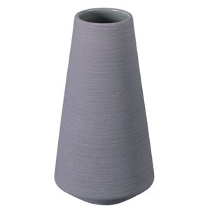 Uniquewise 8-in H Grey Decorative Ceramic Round Cone Shape Centerpiece Table Vase - Medium