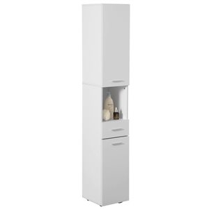 Basicwise 71.5-in Linen Floor Tower Cabinet with 2 Doors and 1 Drawer