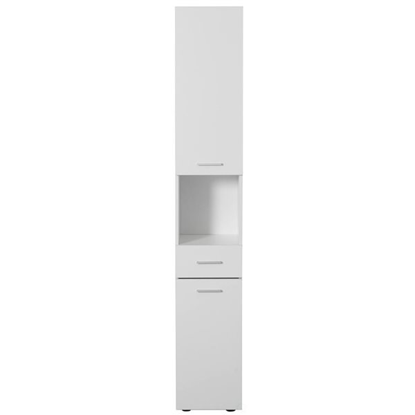 Basicwise 71.5-in Linen Floor Tower Cabinet with 2 Doors and 1 Drawer