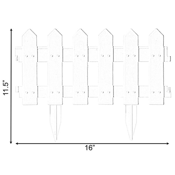 Gardenised Decorative Garden Ornamental Edging Landscape Path Lawn Picket Fence Panels, 6/Pkg