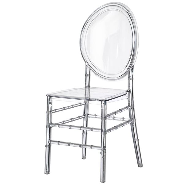 Fabulaxe Florence Modern Acrylic Stackable Chiavari Dining Clear Party Chair - Single