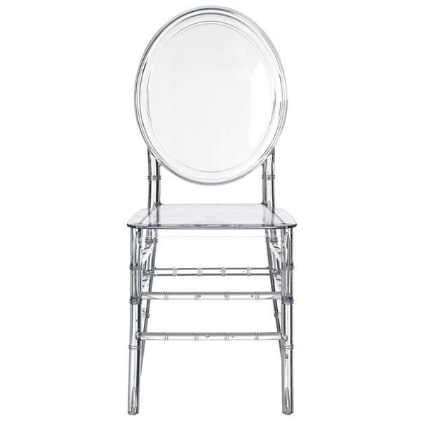 Fabulaxe Florence Modern Acrylic Stackable Chiavari Dining Clear Party Chair - Single