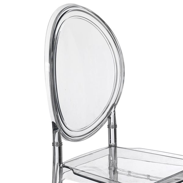 Fabulaxe Florence Modern Acrylic Stackable Chiavari Dining Clear Party Chair - Single