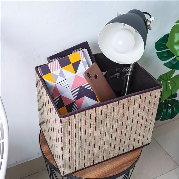 Vintiquewise Beige Multipurpose Foldable Decorative Storage Box