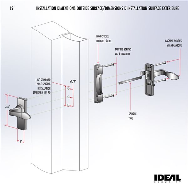 Ideal Security Inswing Storm Door Handle Set - Black