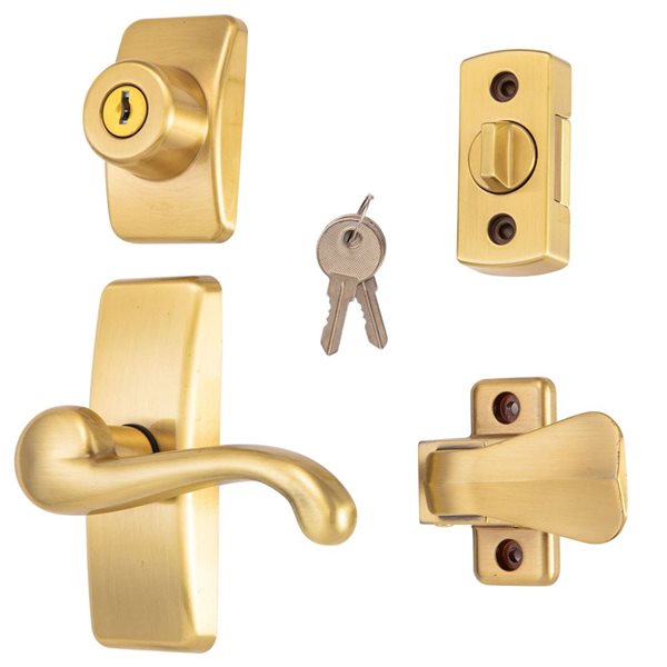 Ideal Security GL Lever Set With Keyed Deadbolt - Satin Gold