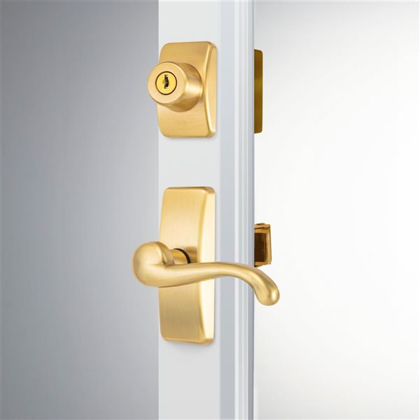Ideal Security GL Lever Set With Keyed Deadbolt - Satin Gold