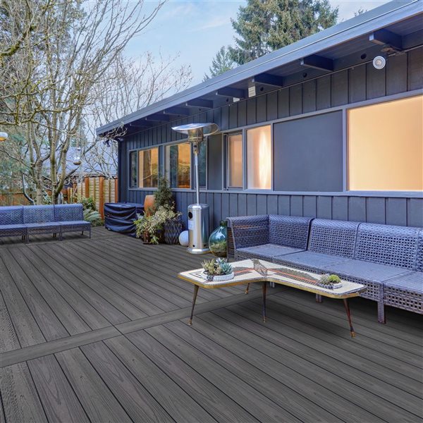 everhome 8-ft Sahara Stone Solid Core Composite Deck Planks - 32 Box/Pallet