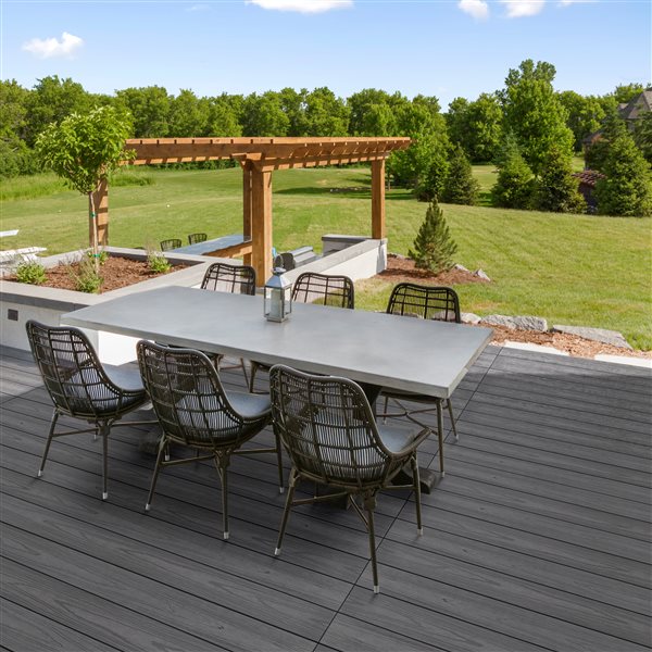 everhome 12-ft Graphite Oak Tunnel Core Composite Deck Planks - 7 Box/Pallet