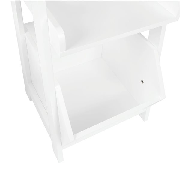 RiverRidge Home Kids White 4-Tier 13-in Ladder Shelf with Toy Organizer and 2-PC Olive Bins