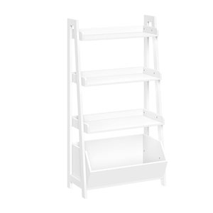 RiverRidge Home Amery 4-Tier 24-in Bathroom Ladder Shelf with Open Storage Organizer - White