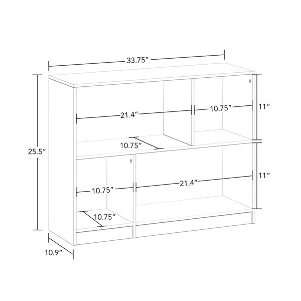 RiverRidge Home Kids Horizontal Bookcase with Cubbies - White