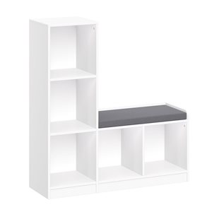 RiverRidge Home Kids 5 Cubby Storage Bench - White