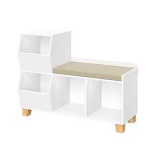 RiverRidge Home Kids Catch-All Multi-Cubby Storage Bench - White