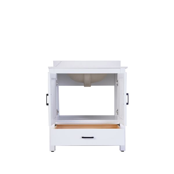 GEF Willow 30-in White Freestanding Vanity with Engineered Calcutta Marble Top Single Sink - KD