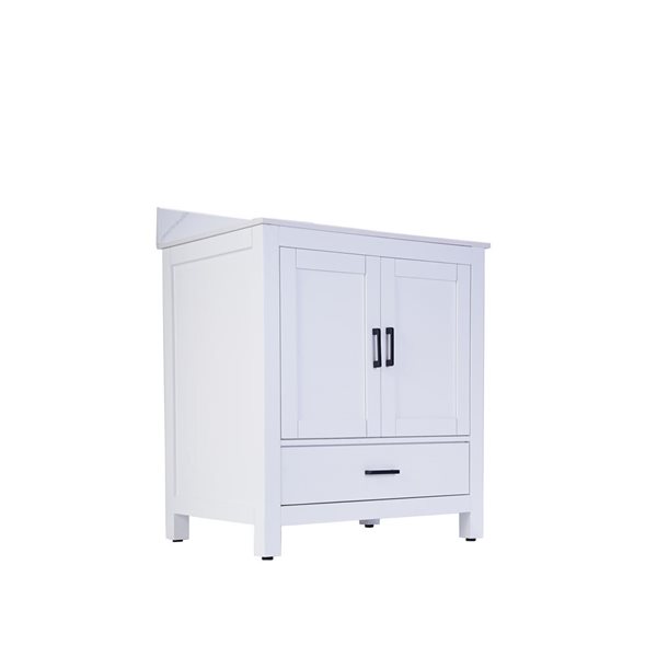 GEF Willow 30-in White Freestanding Vanity with Engineered Calcutta Marble Top Single Sink - KD