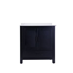 GEF Willow 30-in Black Freestanding Vanity with Engineered Calcutta Marble Top Single Sink - KD