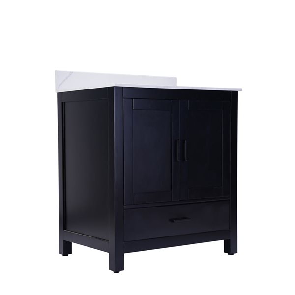 GEF Willow 30-in Black Freestanding Vanity with Engineered Calcutta Marble Top Single Sink - KD