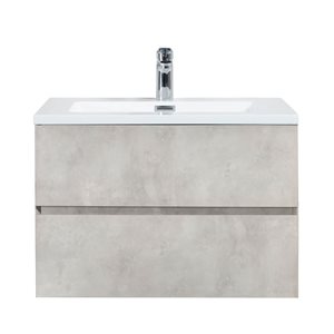 GEF Sadie 30-in Grey Wall Mount Vanity with White Polymarble Top Single Sink - KD