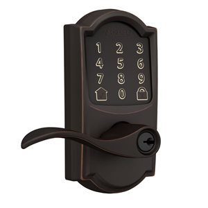 Schlage Encode Smart WiFi Lock Accent Lever with Camelot Trim - Aged Bronze