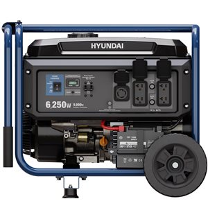 Hyundai 6,250-Watt Gas Powered Portable Generator with Electric Start