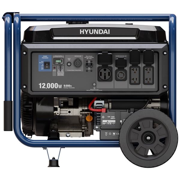 Génératrice portative Hyundai 12 000 watts à essence avec démarrage électrique