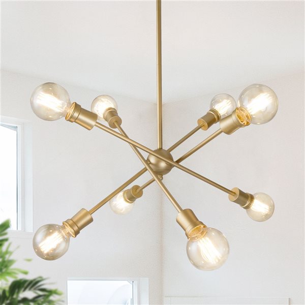 LNC Darren 8-Light Simple Gold Sputnik Modern/Contemporaray Chandelier