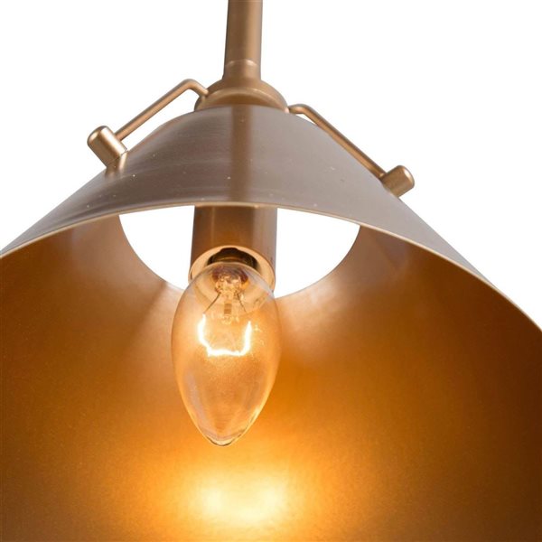 LNC 1-Light Matte Gold Adjustable Hanging Modern/Contemporary Dome LED Mini Kitchen Island Light