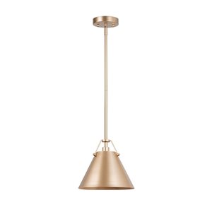 LNC 1-Light Matte Gold Adjustable Hanging Modern/Contemporary Dome LED Mini Kitchen Island Light